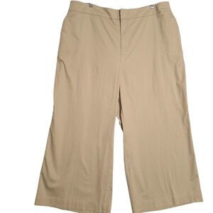 ON 34th Chino Pants 3X NWT‎ Tan Wide Leg High Rise Safari Cotton Blend Trousers